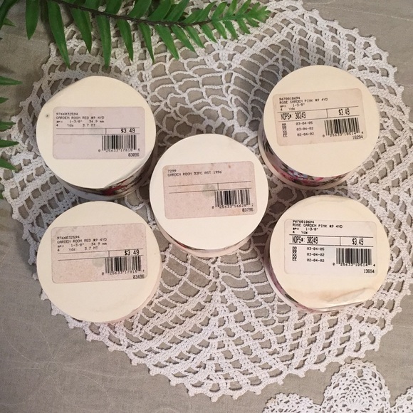 Vintage Floral Fabric Ribbon Five New Spools - Picture 8 of 8